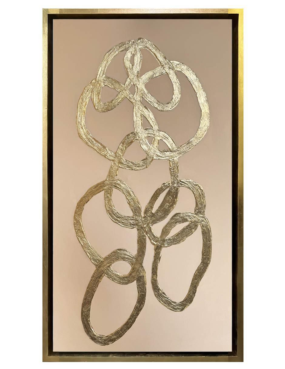 Pintura Aros de Oro técnica acrílico Abstractos 2