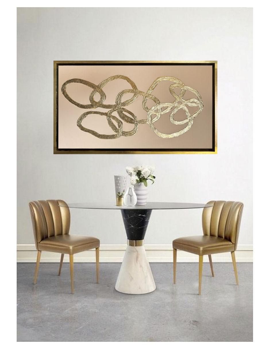 Pintura Aros de Oro técnica acrílico Abstractos 5