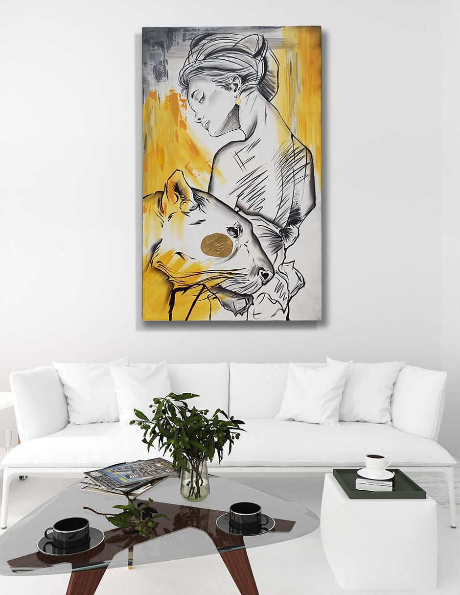 Cuadro decorativo Figurativo leona 4