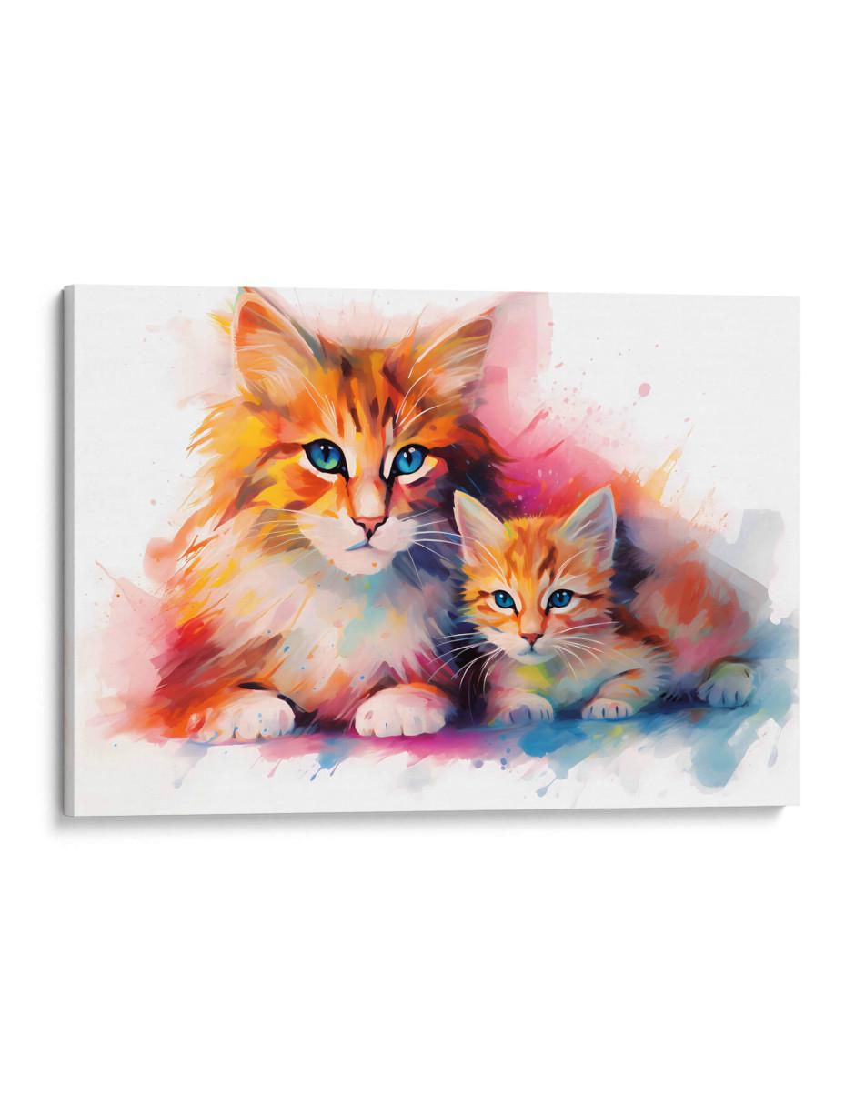 Cuadro decorativo Familia felina