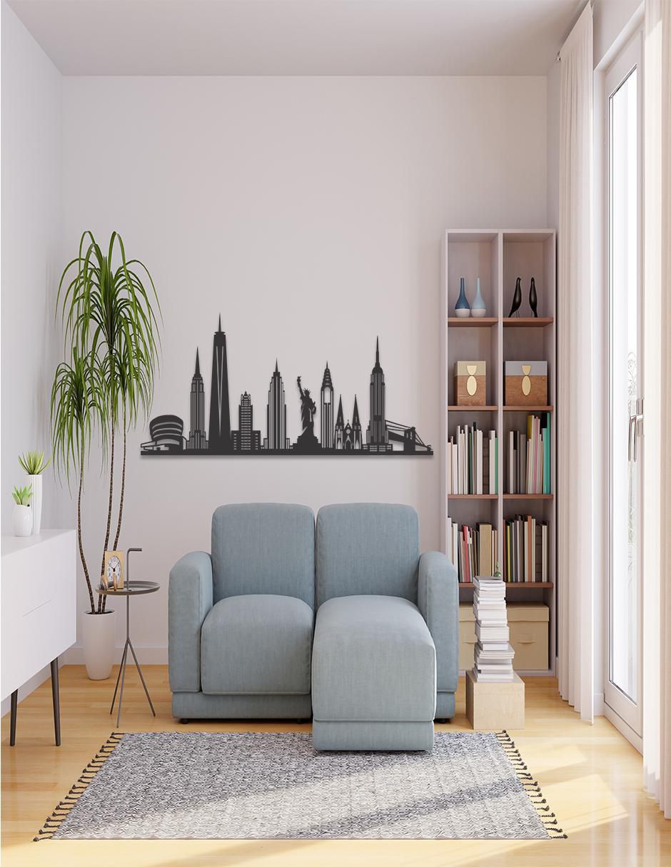Pintura Geométrico Skyline New York negro técnica impresión Pigo Skyline 2