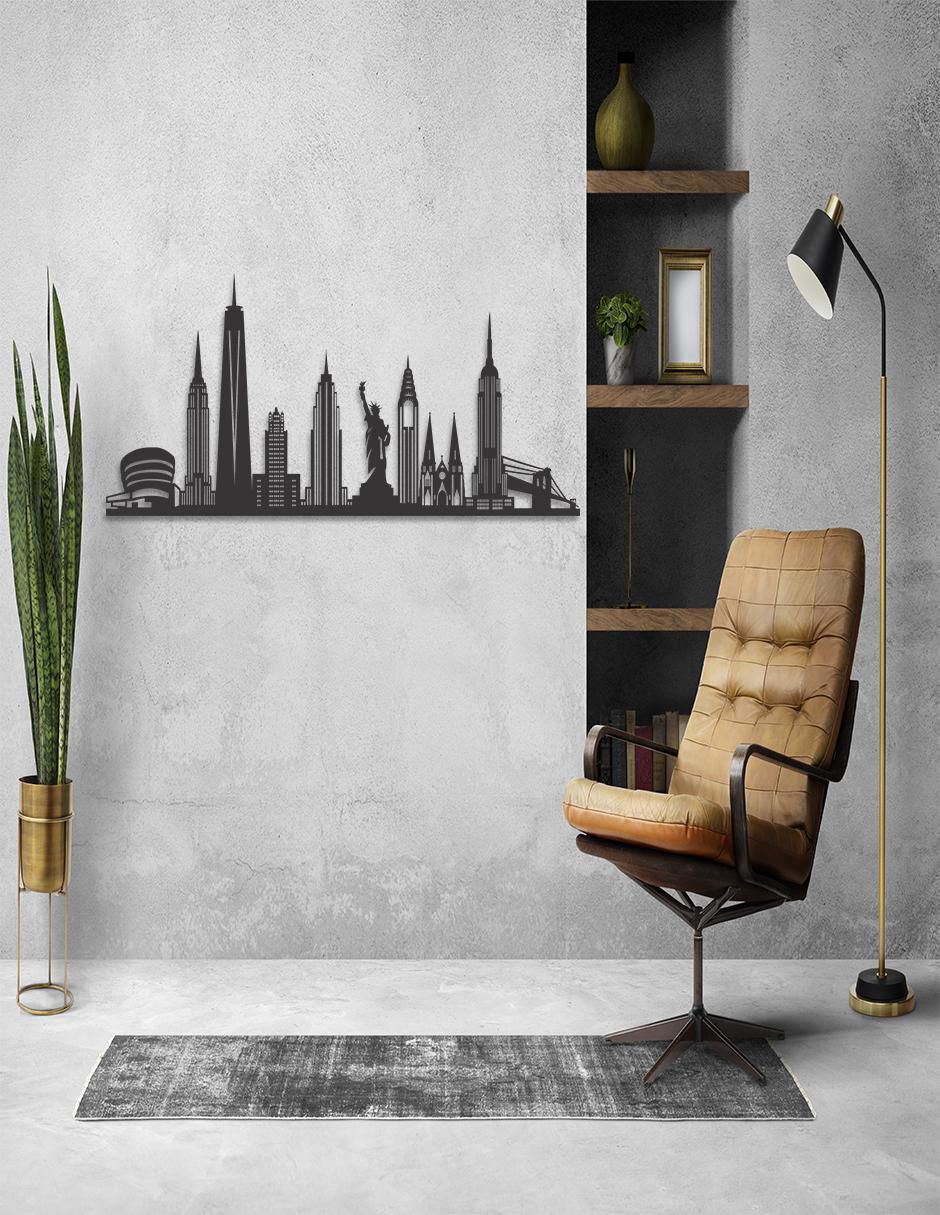Pintura Geométrico Skyline New York negro técnica impresión Pigo Skyline 3