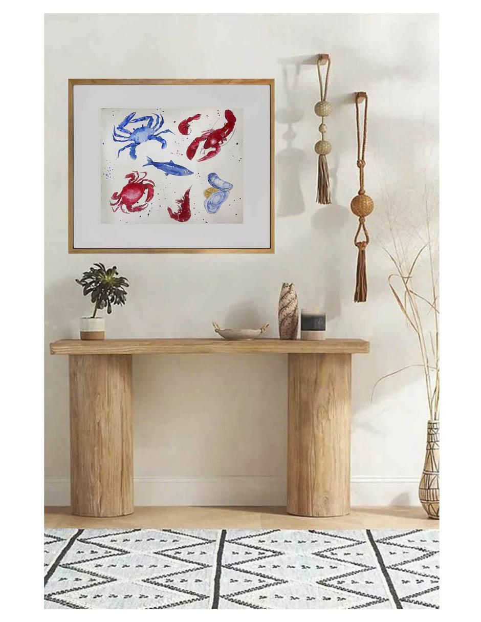 Pintura Frutas del mar técnica acrílico 2