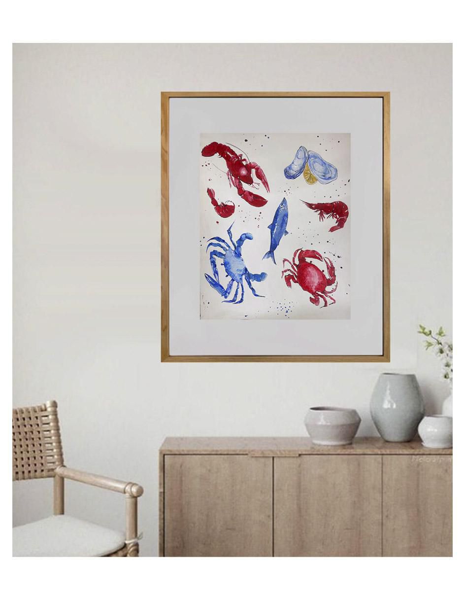 Pintura Frutas del mar técnica acrílico 5
