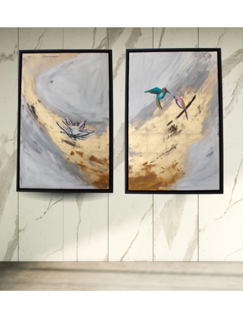 Cuadro decorativo set el vuelo del hogar 4