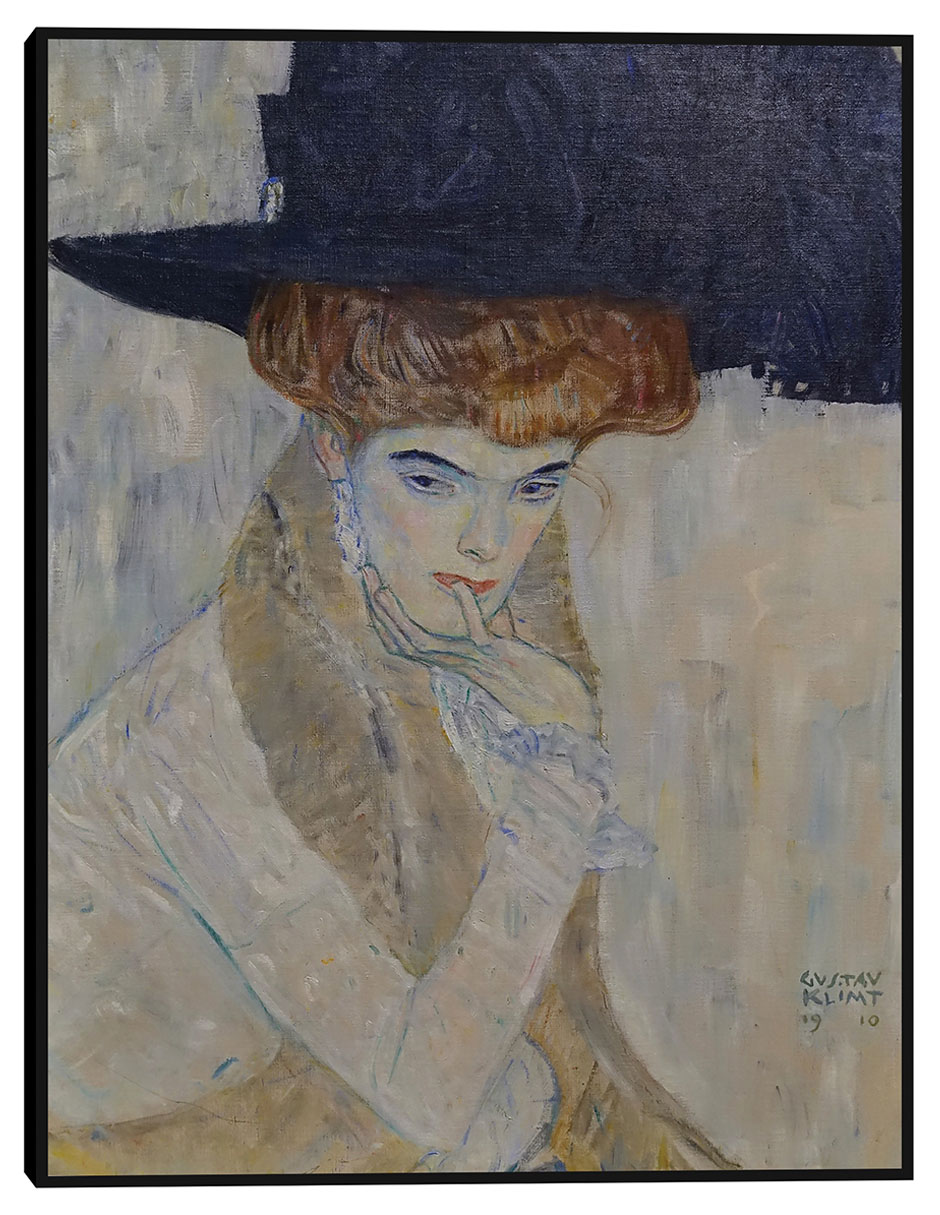 Cuadro decorativo El sombrero de plumas negras (1910) técnica mixta Colores