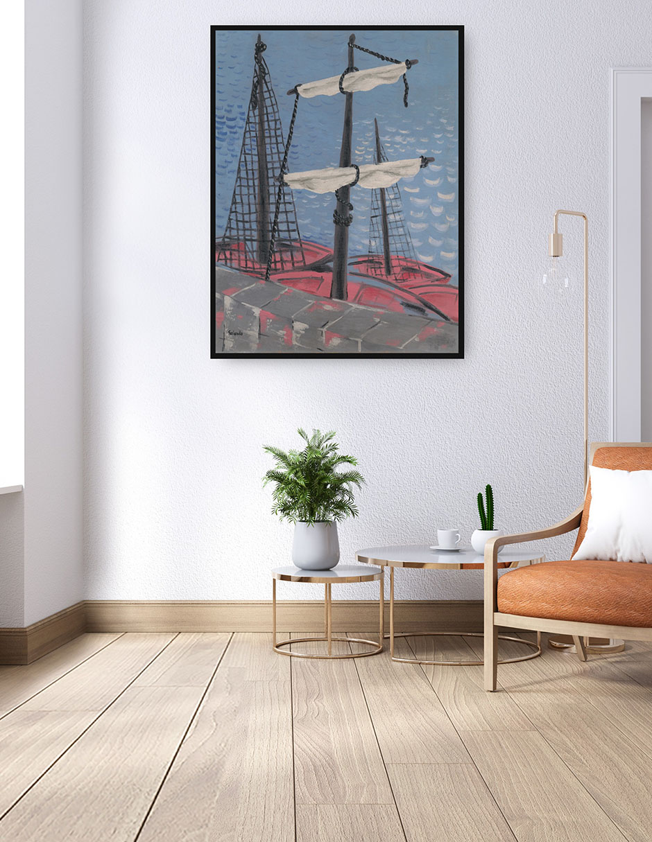 Cuadro decorativo Barcos de pesca (1932) técnica mixta Navegación 3