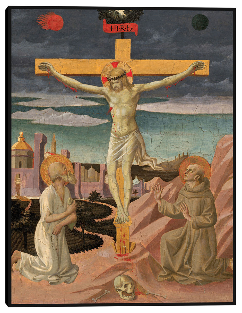 Cuadro decorativo La Crucifixión con San Jerónimo y San Francisco, c. 1445/1450 técnica mixta Figuras Celestiales Cuadro decorativo La Crucifixión con San Jerónimo y San Francisco, c. 1445/1450 técnica mixta Figuras Celestiales