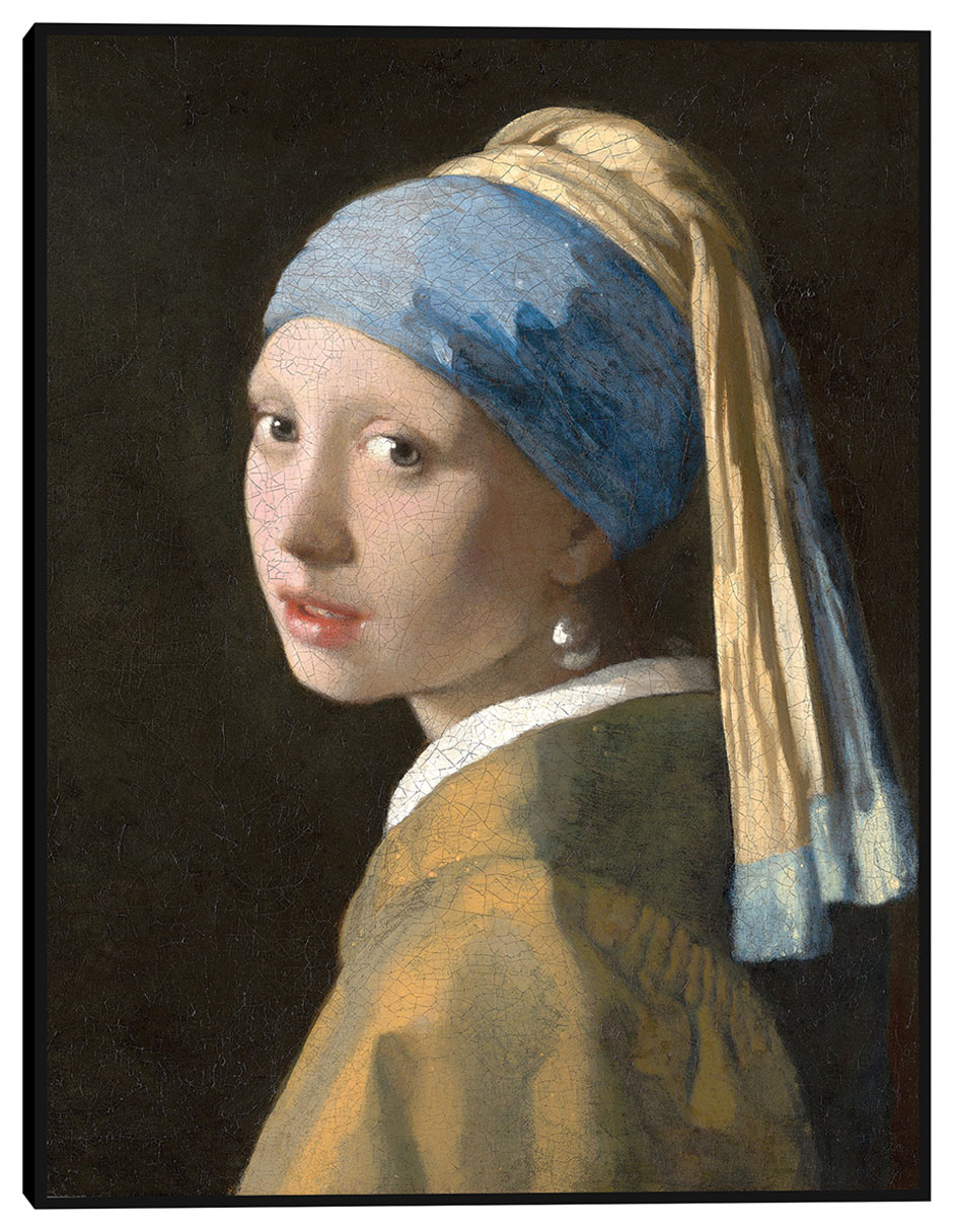 Cuadro decorativo La muchacha del pendiente de perla (c. 1665) técnica mixta Gente