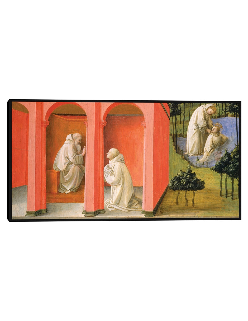 Cuadro decorativo San Benito ordena a San Mauro rescatar a San Plácido técnica mixta Figuras Celestiales