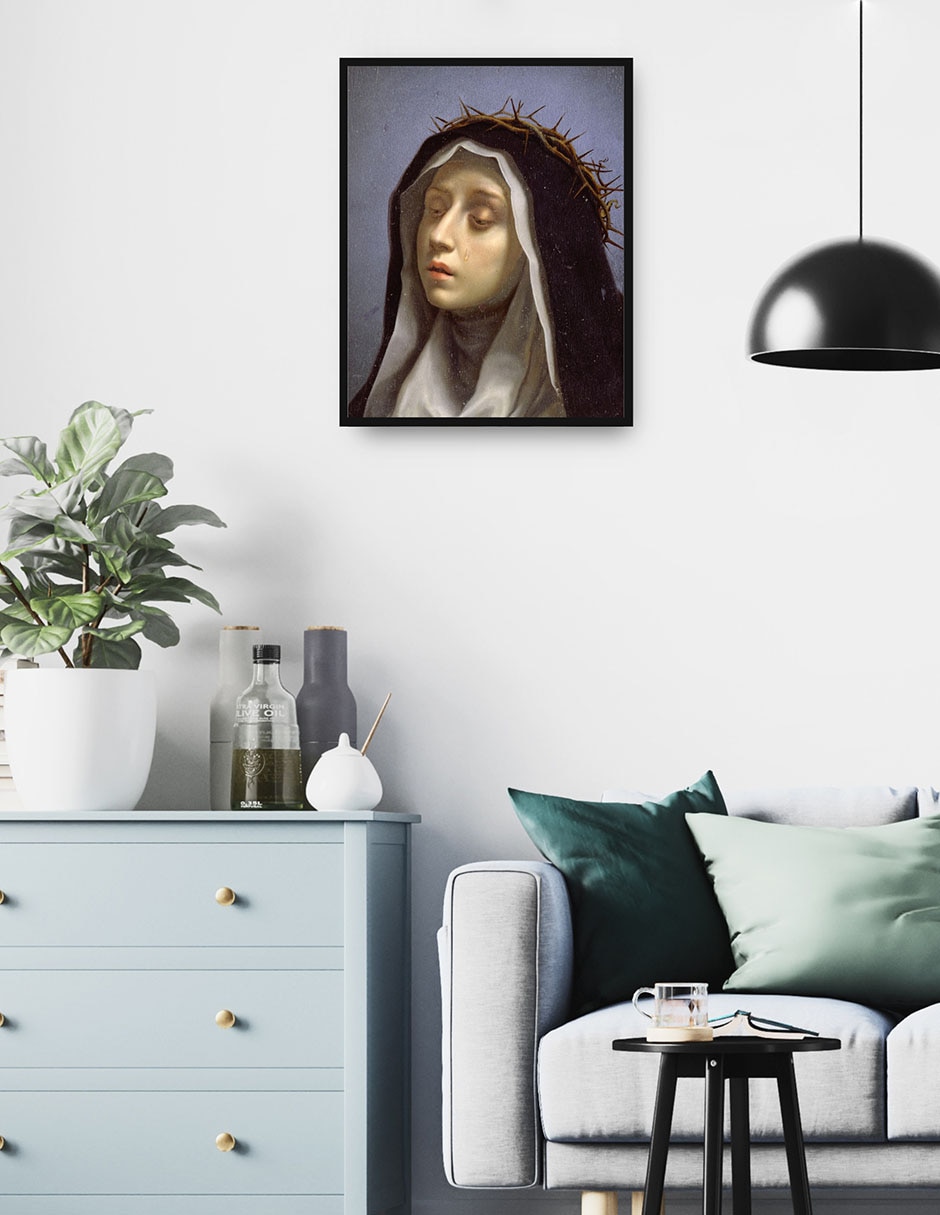 Cuadro decorativo Santa Catalina de Siena técnica mixta Figuras Celestiales 3