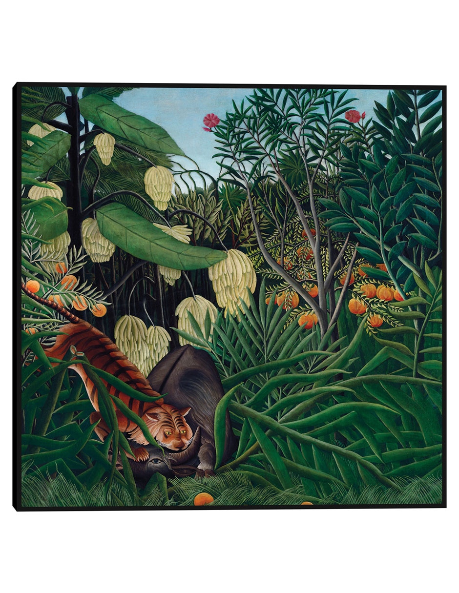 Cuadro decorativo Lucha entre un tigre y un búfalo (1908) técnica mixta Figuras Celestiales