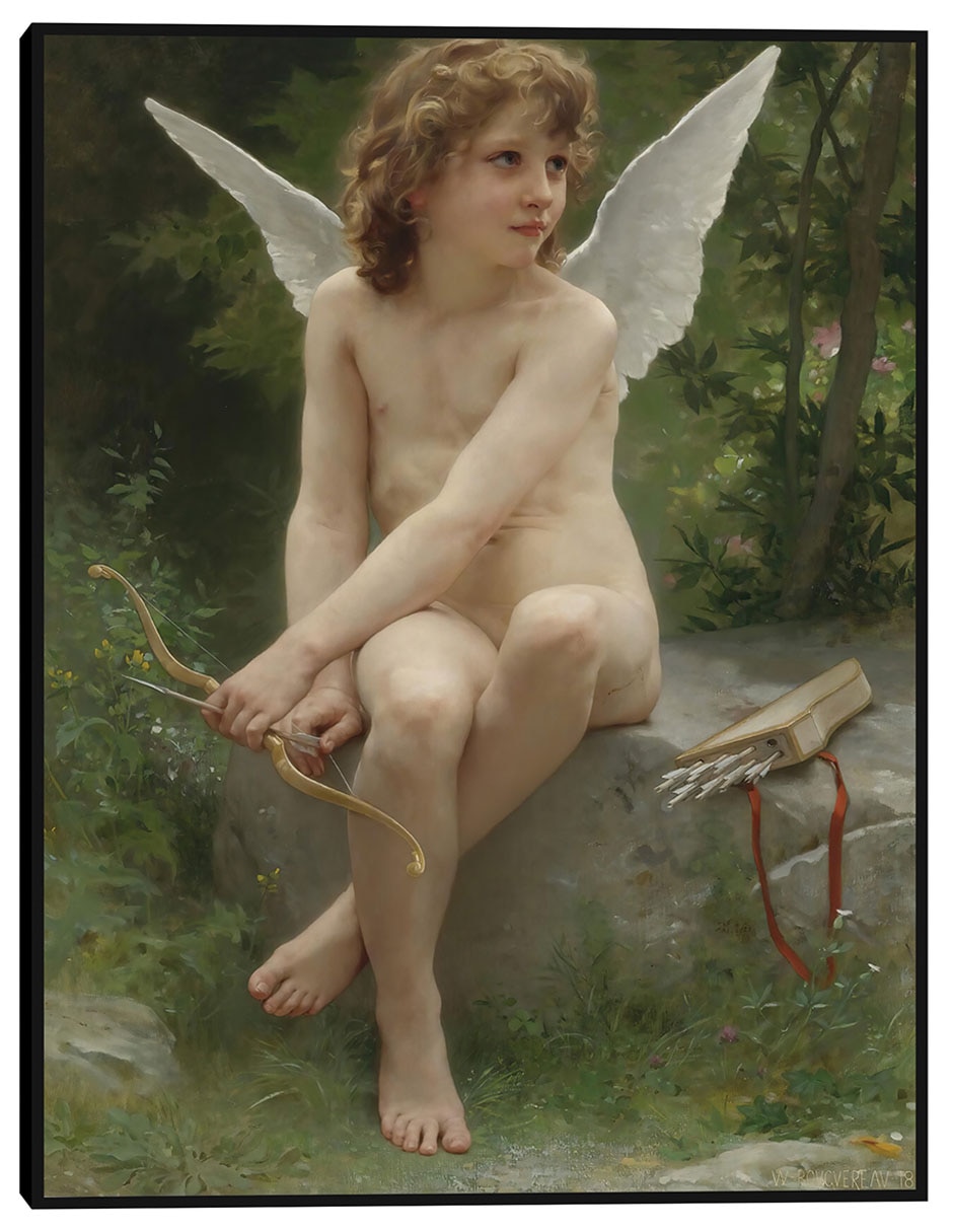 Cuadro decorativo Amor al acecho (1890) técnica mixta Ángeles