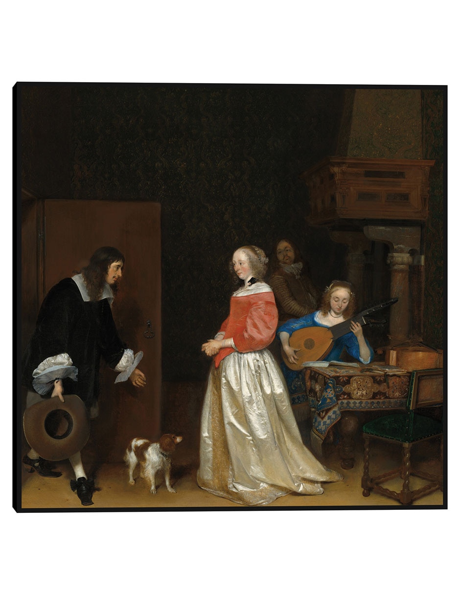 Cuadro decorativo La visita del pretendiente, c 1658 técnica mixta Música