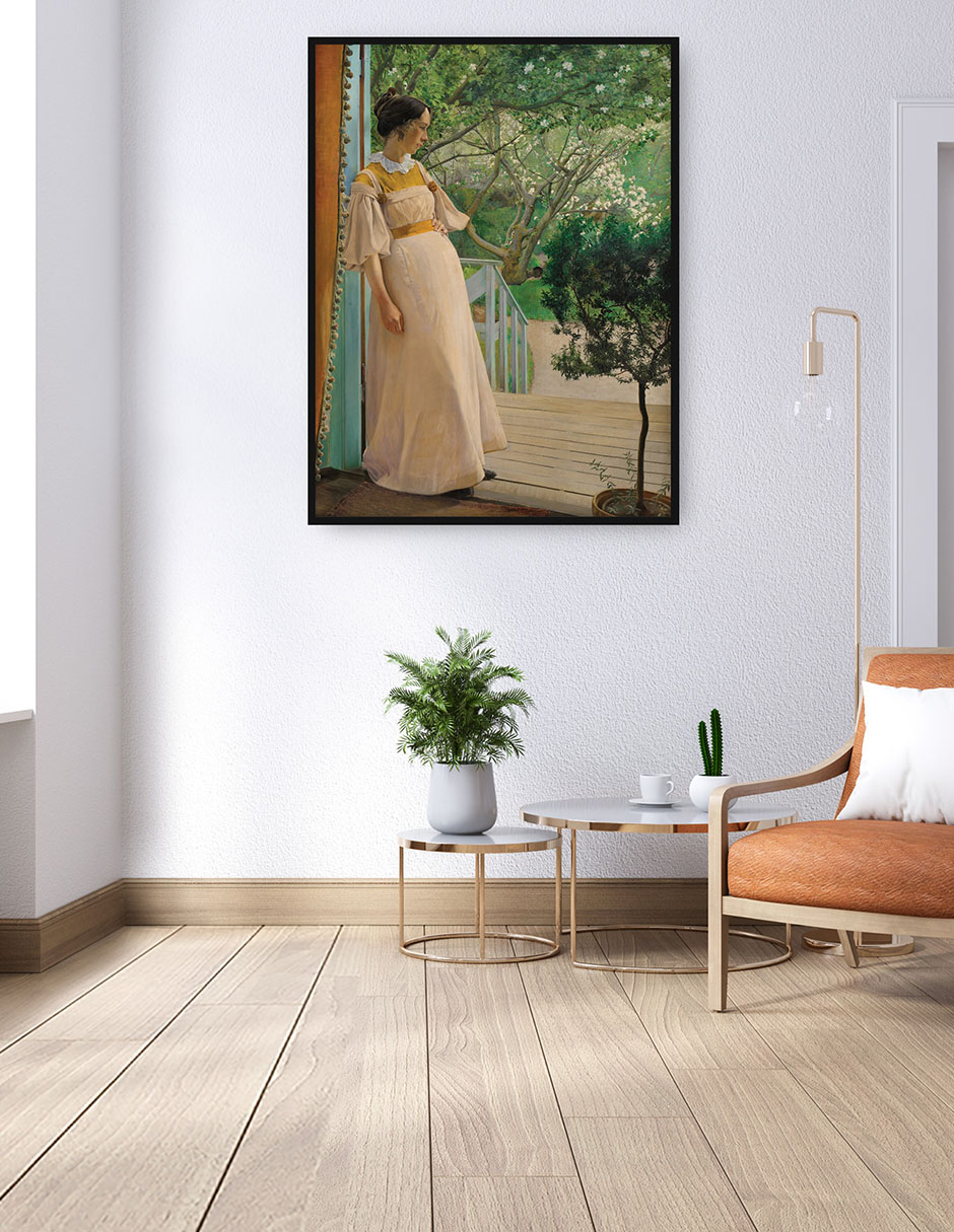 Cuadro decorativo En Las Ventanas Francesas La esposa del artista técnica mixta Retratos 2