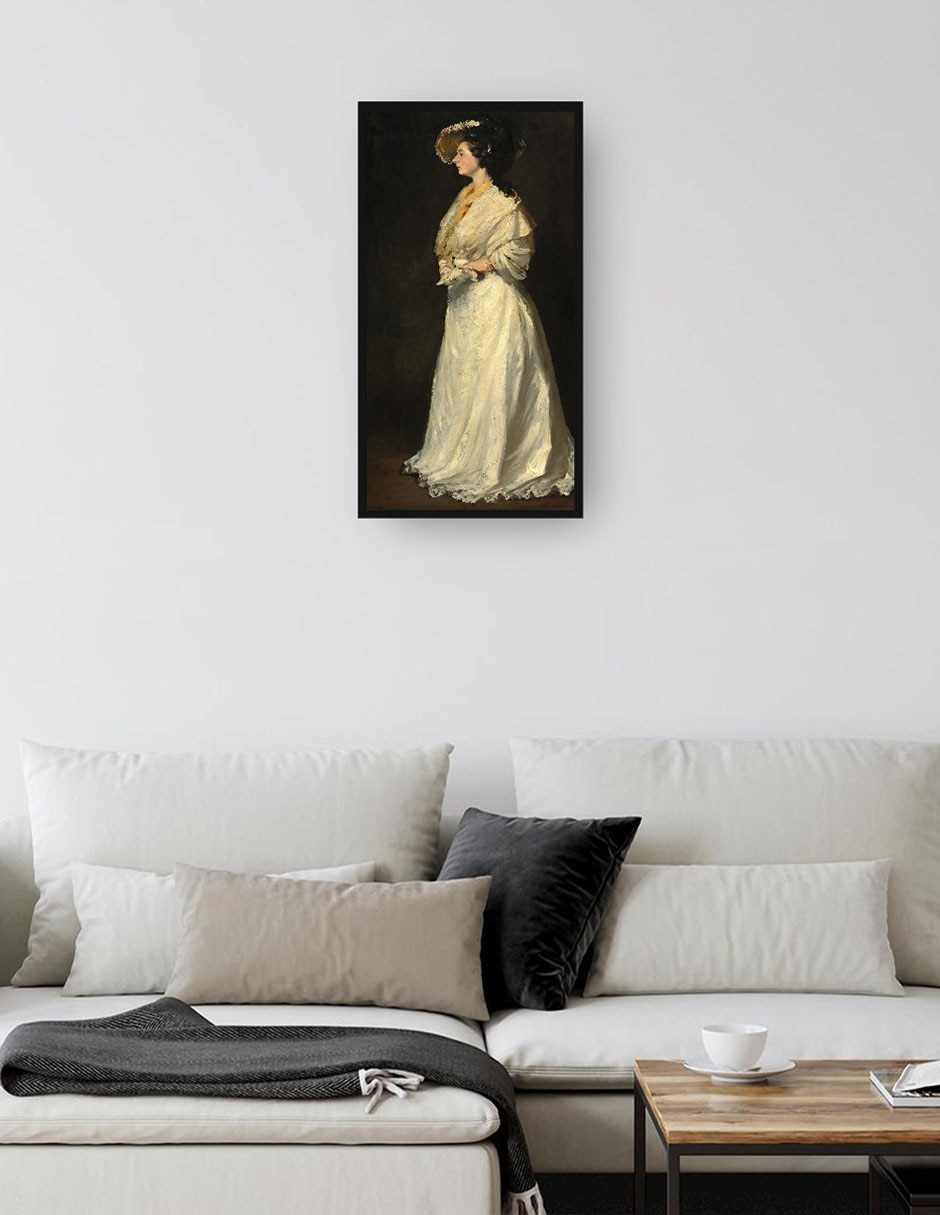 Cuadro decorativo Mujer joven en blanco técnica mixta Retratos 2