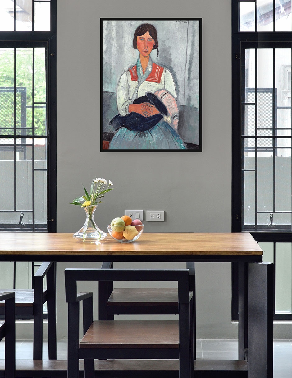 Cuadro decorativo Mujer gitana con bebé técnica mixta Familia 2