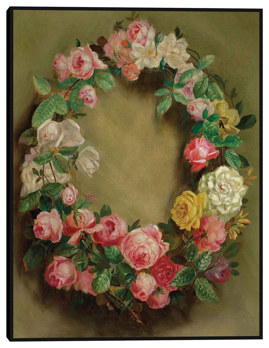 Cuadro decorativo Couronne De Roses (hacia 1858) técnica mixta Arreglo Floral