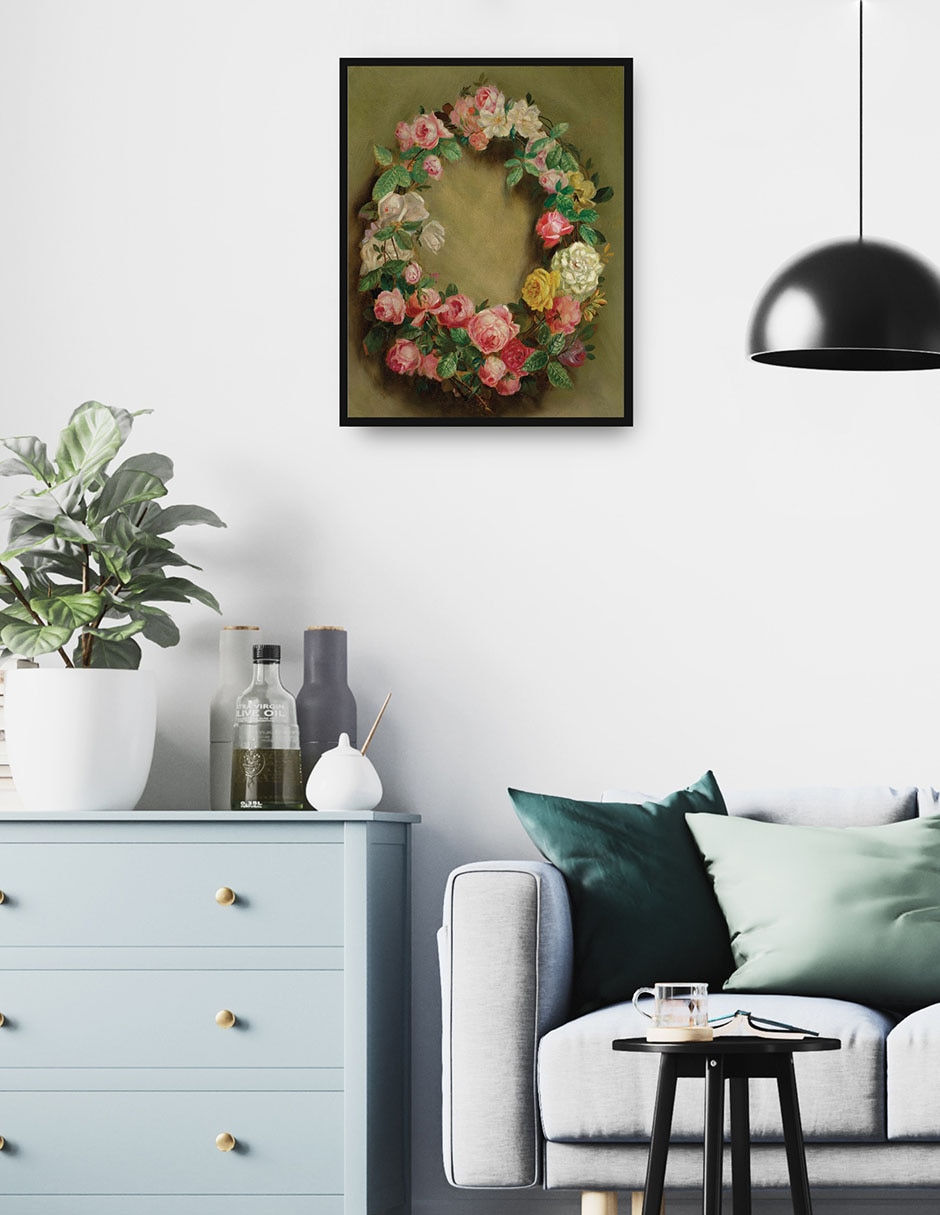 Cuadro decorativo Couronne De Roses (hacia 1858) técnica mixta Arreglo Floral 3