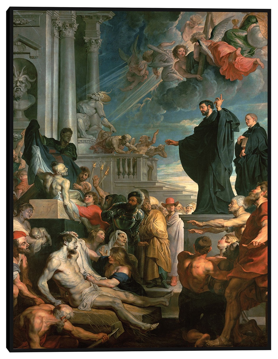 Cuadro decorativo Los milagros de San Francisco Javier (entre 1617 y 1618) técnica mixta Figuras Celestiales