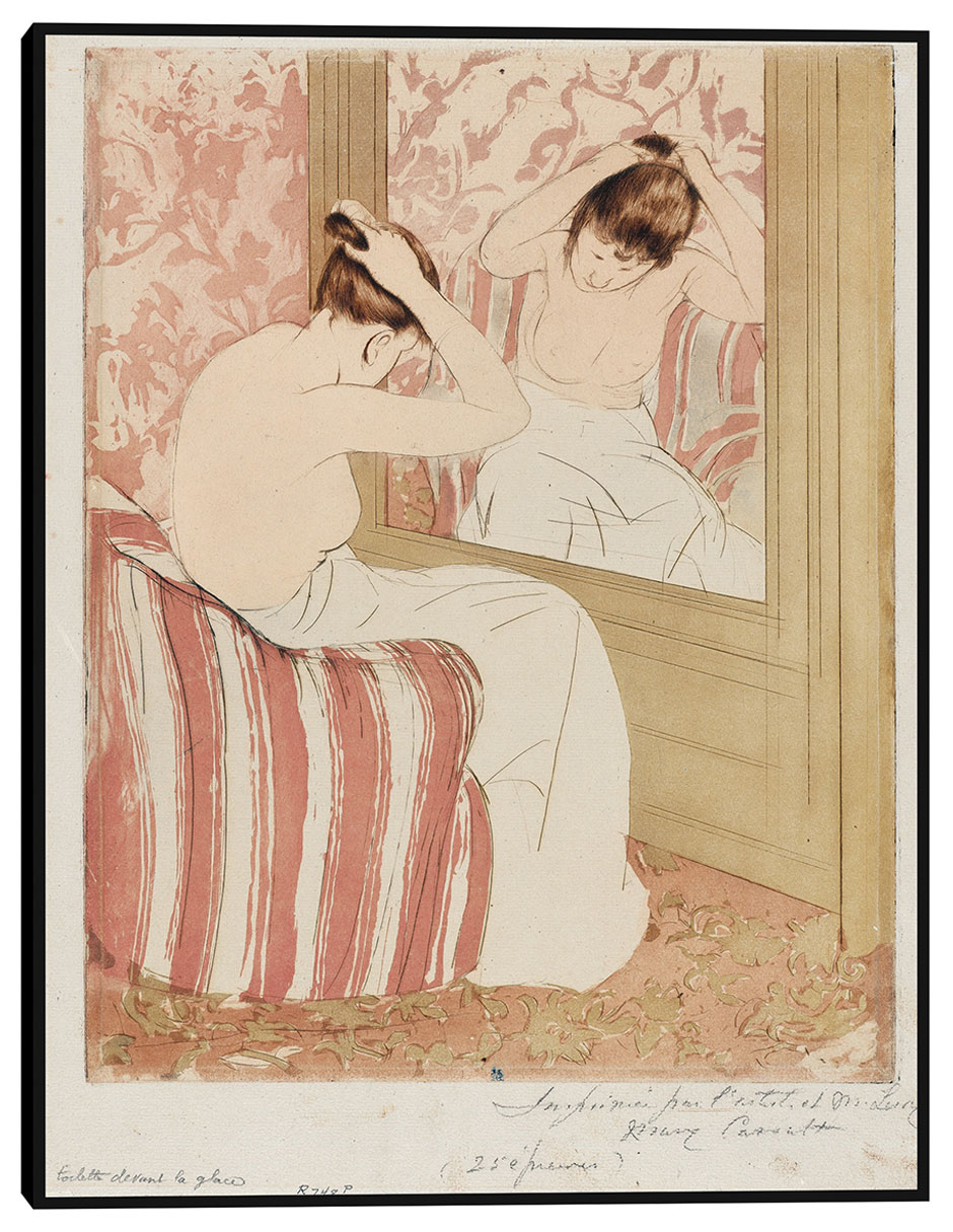 Cuadro decorativo El peinado (1890-1891) técnica mixta Retratos