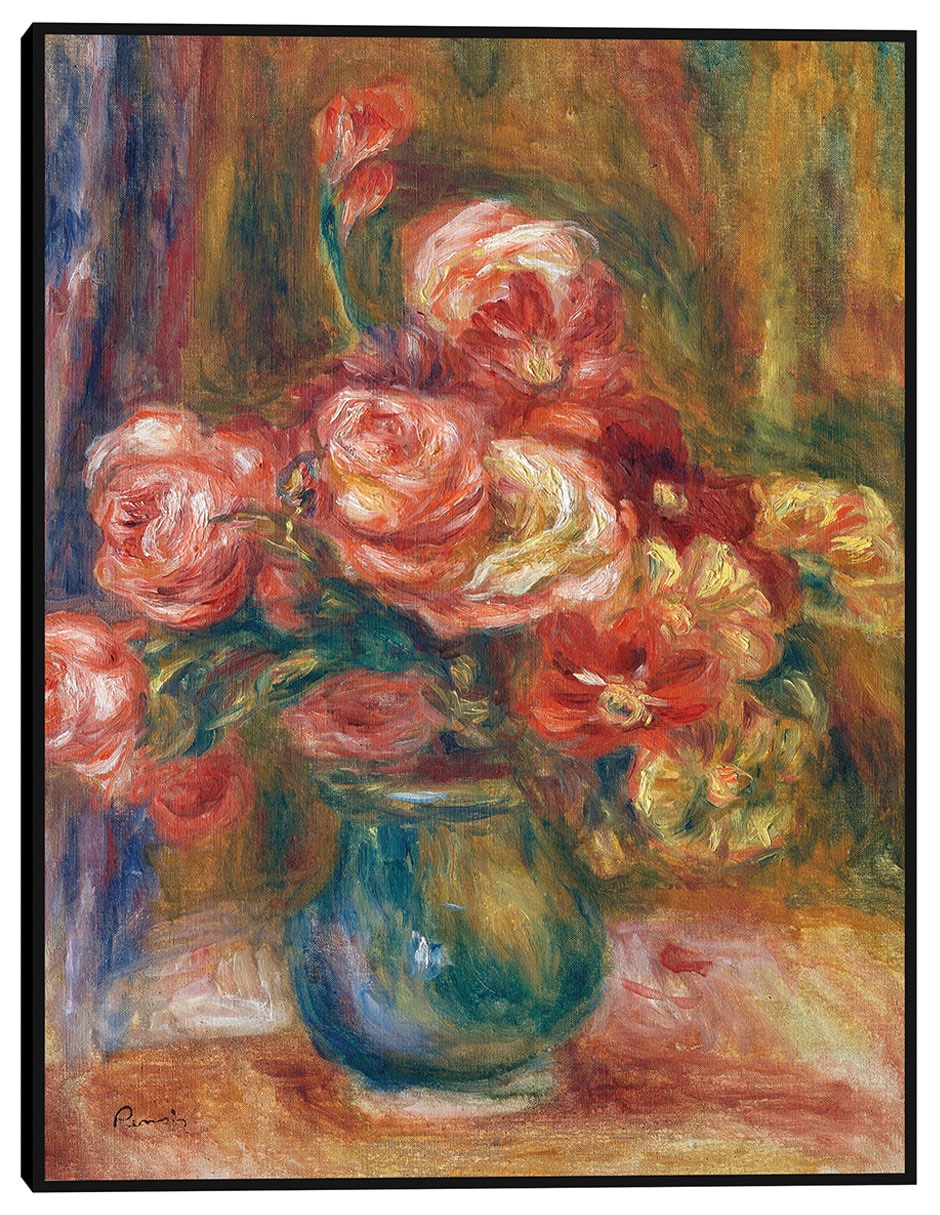 Cuadro decorativo Jarrón de rosas (c 1890-1900) técnica mixta Floreros Cuadro decorativo Jarrón de rosas (c 1890-1900) técnica mixta Floreros