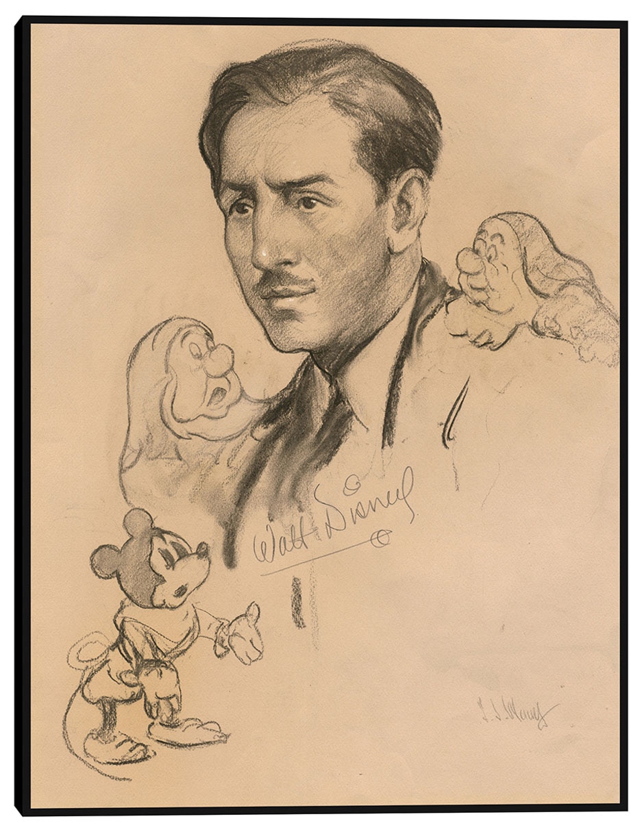 Cuadro decorativo Walt Disney (1938) técnica mixta Bocetos