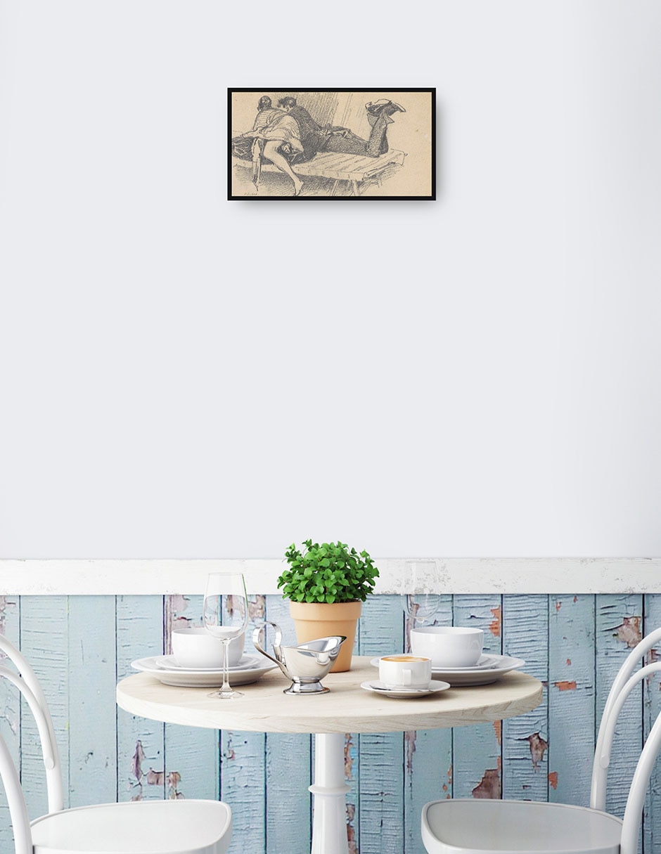 Cuadro decorativo Pareja en un catre (c. 1874-1877) técnica mixta Bocetos 3