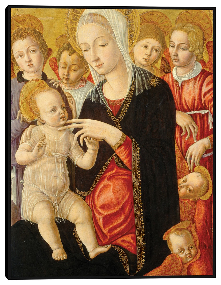 Cuadro decorativo Virgen y el Niño con ángeles y querubines, c. 1460/1465 técnica mixta Figuras Celestiales Cuadro decorativo Virgen y el Niño con ángeles y querubines, c. 1460/1465 técnica mixta Figuras Celestiales