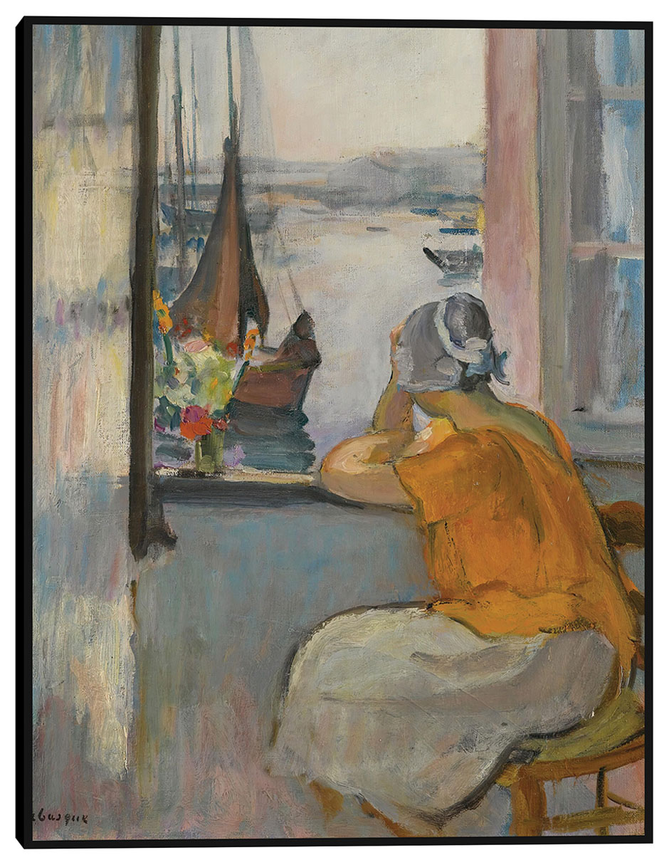 Cuadro decorativo Jeune Femme Devant La Fenêtre Ouverte À L,île D,yeu técnica mixta Gente