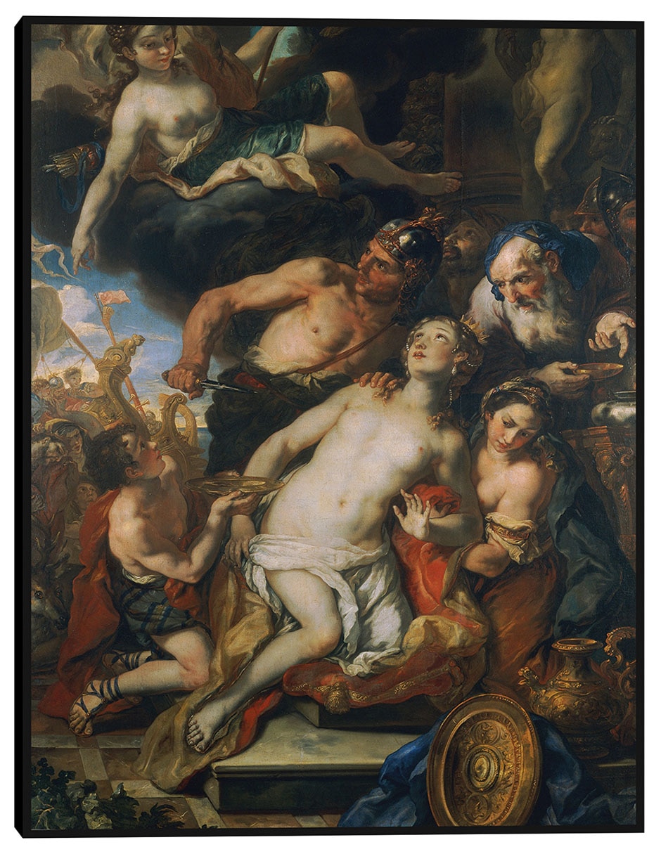 Cuadro decorativo El sacrificio de Ifigenia (1690-1691) técnica mixta Figuras Celestiales