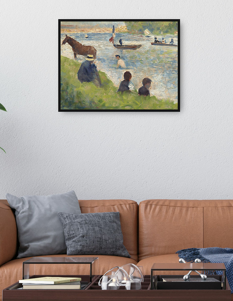 Cuadro decorativo Caballo y barcos (estudio para bañistas en Asnières) (1883-1884) técnica mixta Playas 2