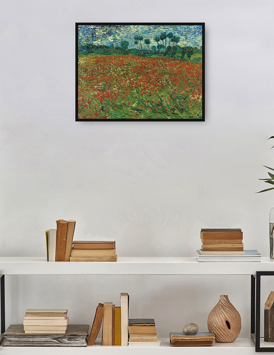 Cuadro decorativo Campo de amapolas técnica mixta Campos 3