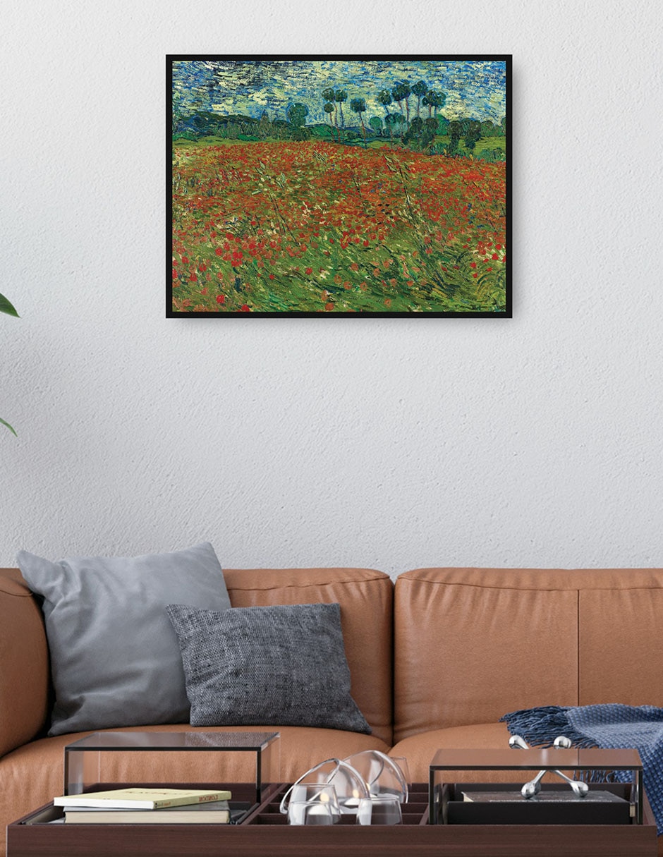 Cuadro decorativo Campo de amapolas técnica mixta Campos 2