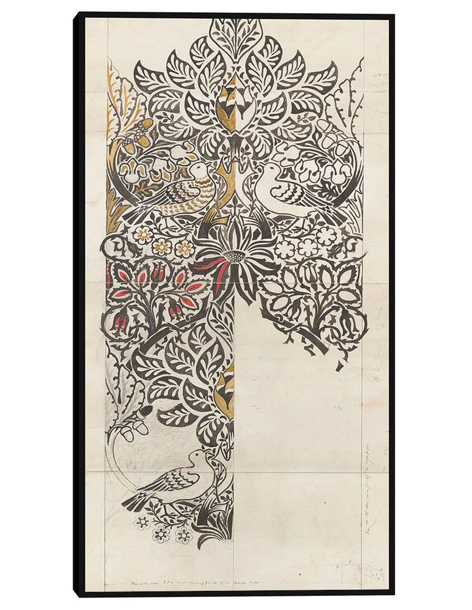 Cuadro decorativo Paloma y rosa (1879) técnica mixta Bocetos