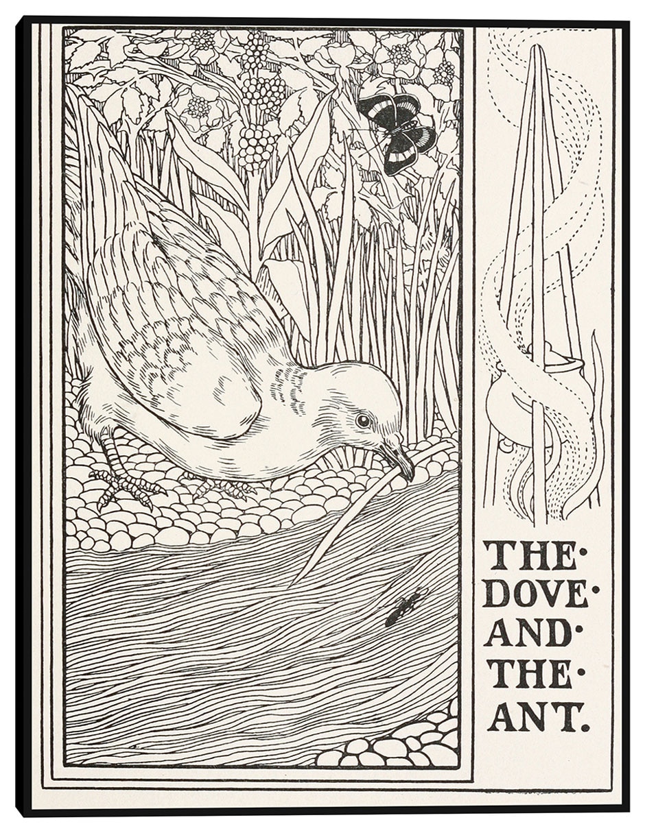 Cuadro decorativo La paloma y la hormiga (1900) técnica mixta Bocetos
