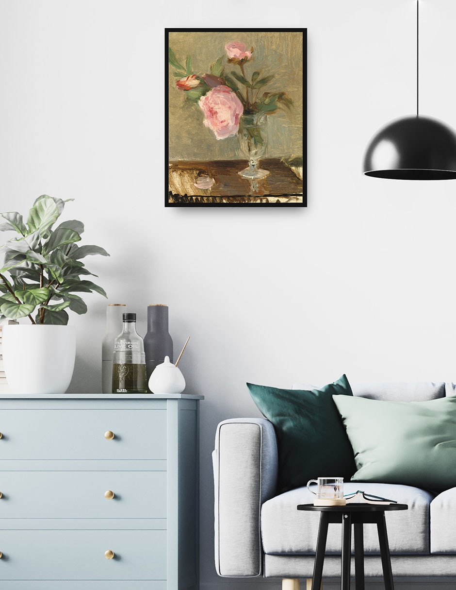 Cuadro decorativo Peonías técnica mixta Floreros 2