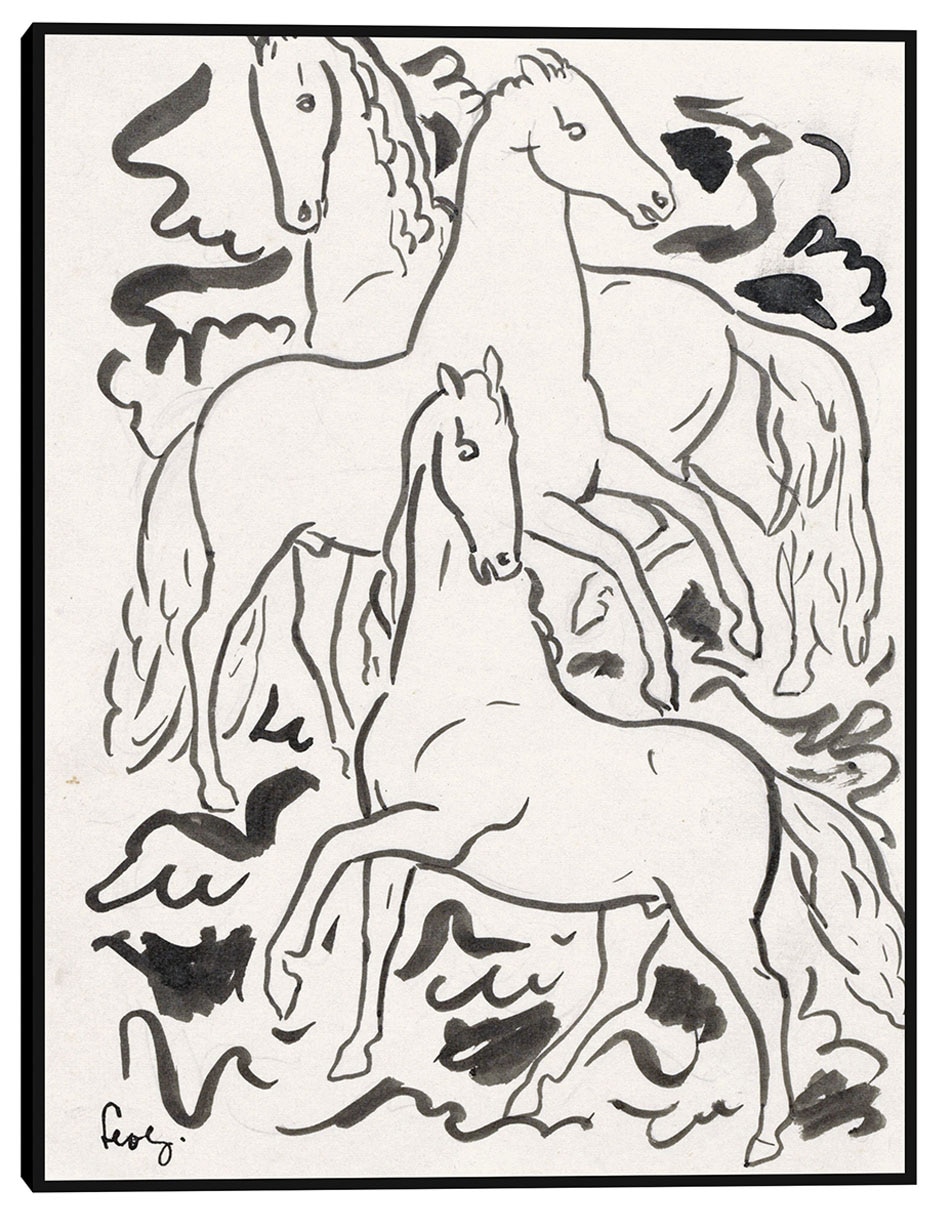 Cuadro decorativo Tres caballos (1925) técnica mixta Bocetos