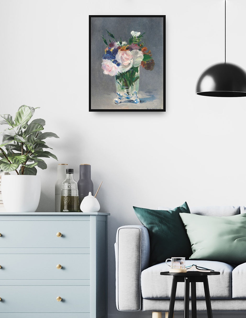 Cuadro decorativo Flores en un jarrón de cristal técnica mixta Floreros 2