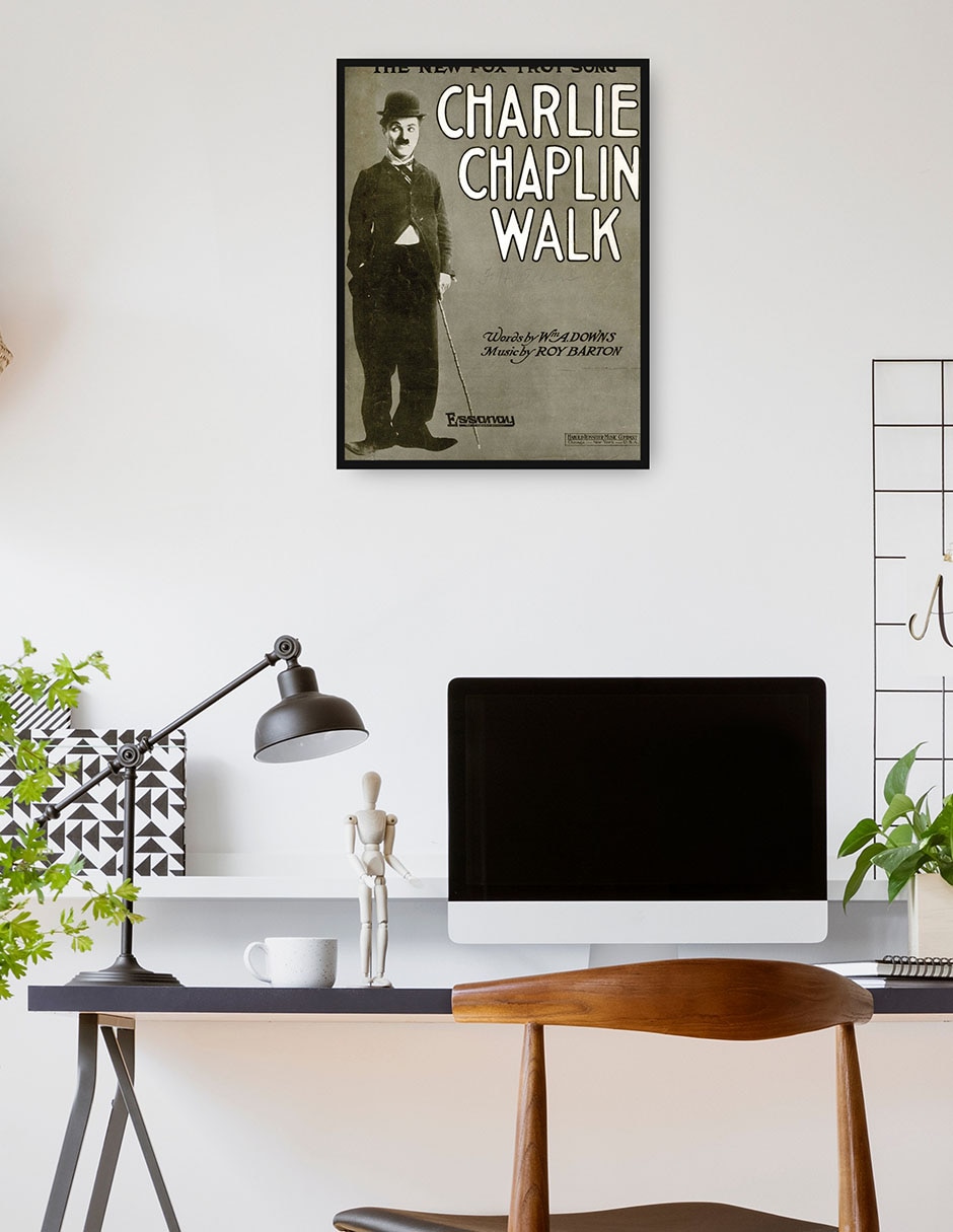 Cuadro decorativo Paseo de Charlie Chaplin (1915) técnica mixta 2