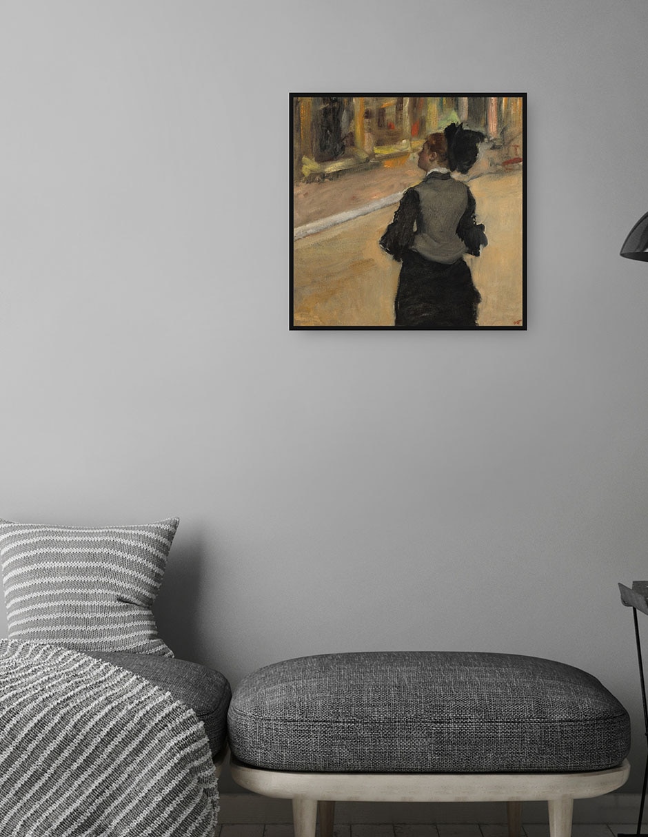 Cuadro decorativo Mujer vista desde atrás técnica mixta Retratos 2