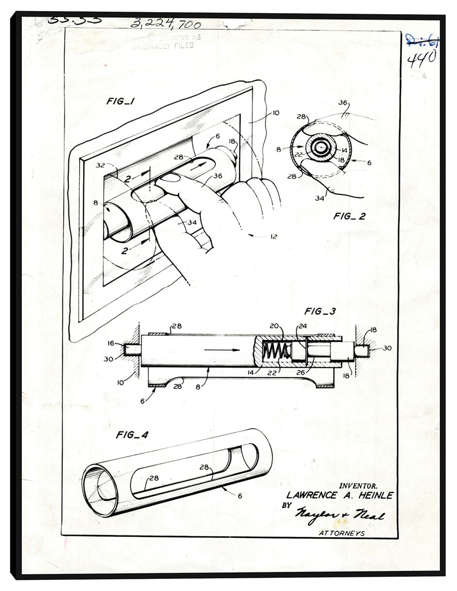 Cuadro decorativo Núcleo de papel higiénico patentado, inventor(es): Lawrence A, Heinle técnica mixta Planos Cuadro decorativo Núcleo de papel higiénico patentado, inventor(es): Lawrence A, Heinle técnica mixta Planos
