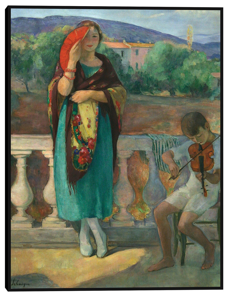 Cuadro decorativo En el balcón (1920) técnica mixta Gente