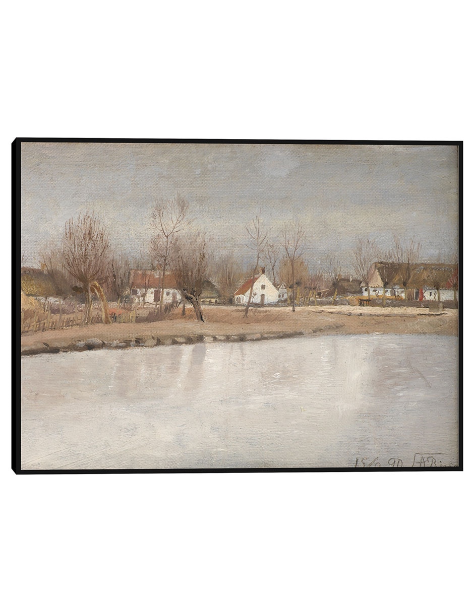 Cuadro decorativo El Estanque Del Pueblo En Ring, Zelanda (1890) técnica mixta Figuras Celestiales