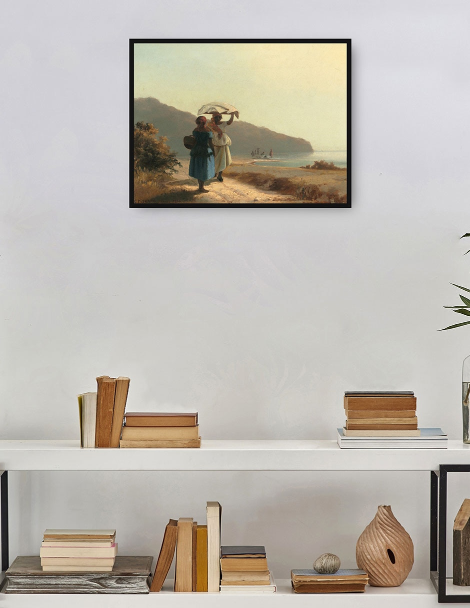 Cuadro decorativo Dos Mujeres Conversando Junto Al Mar, Santo Tomás 1856 técnica mixta Bosques 3