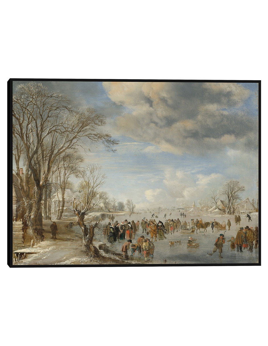 Cuadro decorativo Invierno En Holanda: Escena De Patinaje técnica mixta Figuras Celestiales