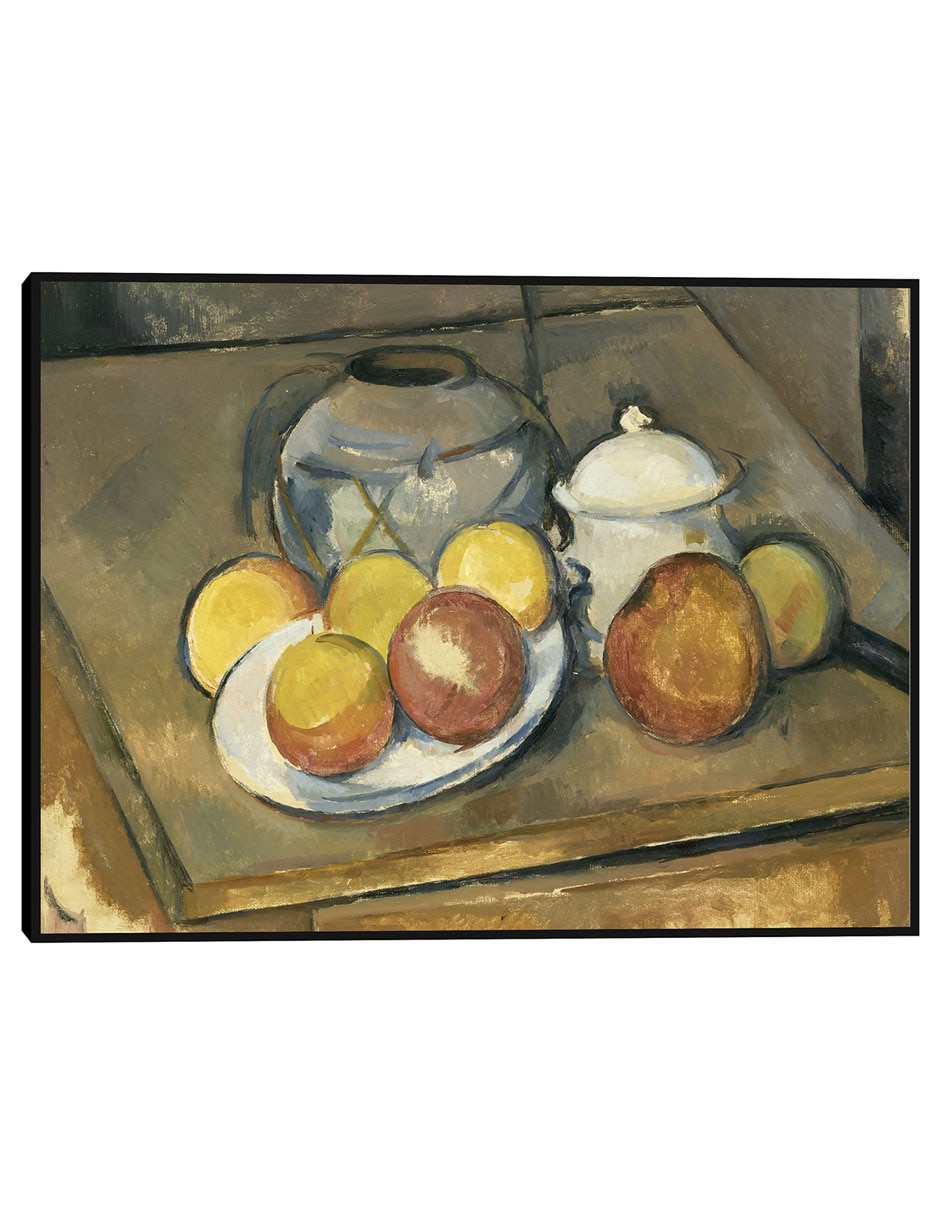 Cuadro decorativo Jarrón Con Adornos De Paja, Azucarero Y Manzanas (1890 - 1893) técnica mixta Selva
