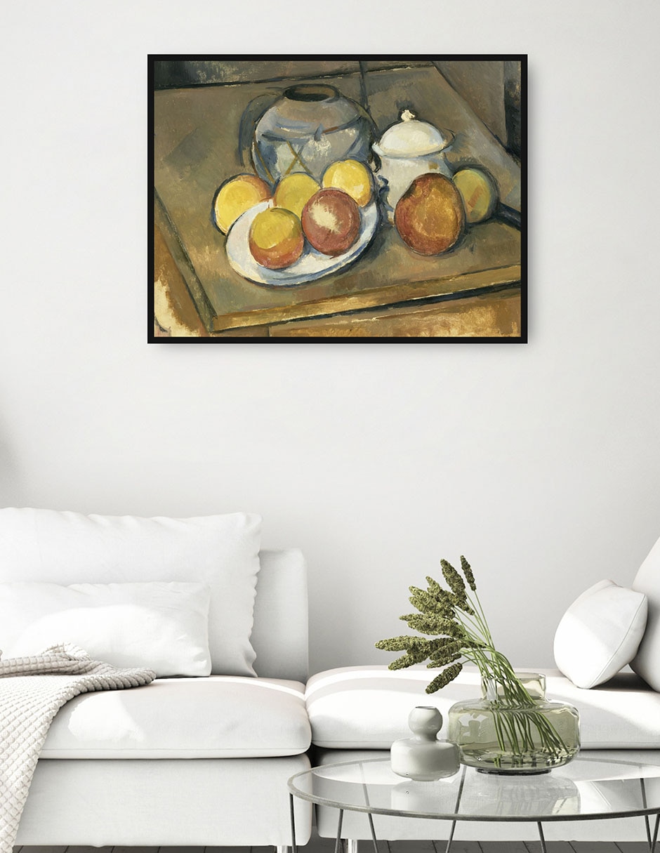 Cuadro decorativo Jarrón Con Adornos De Paja, Azucarero Y Manzanas (1890 - 1893) técnica mixta Selva 2