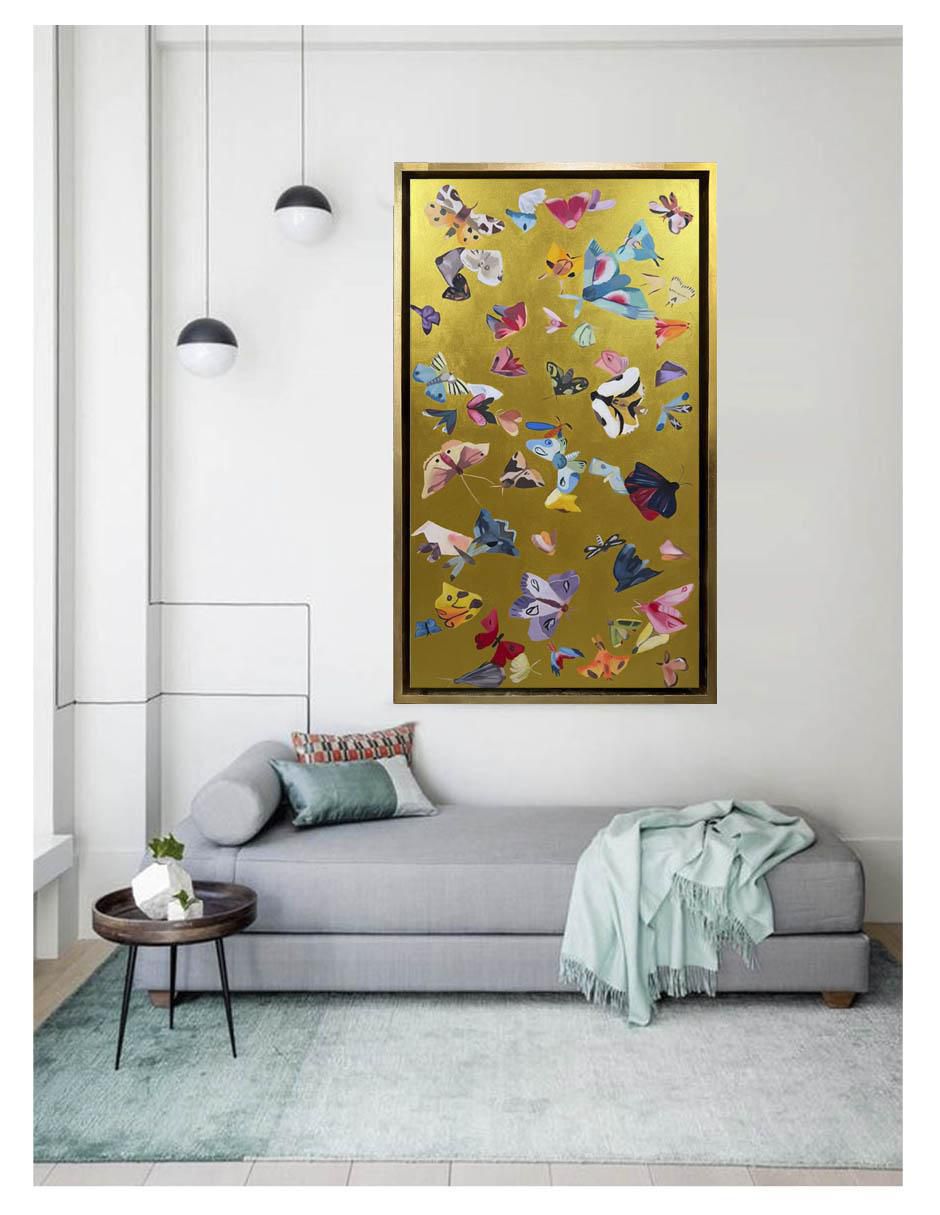 Pintura Alas de oro técnica acrílico Mariposas 3