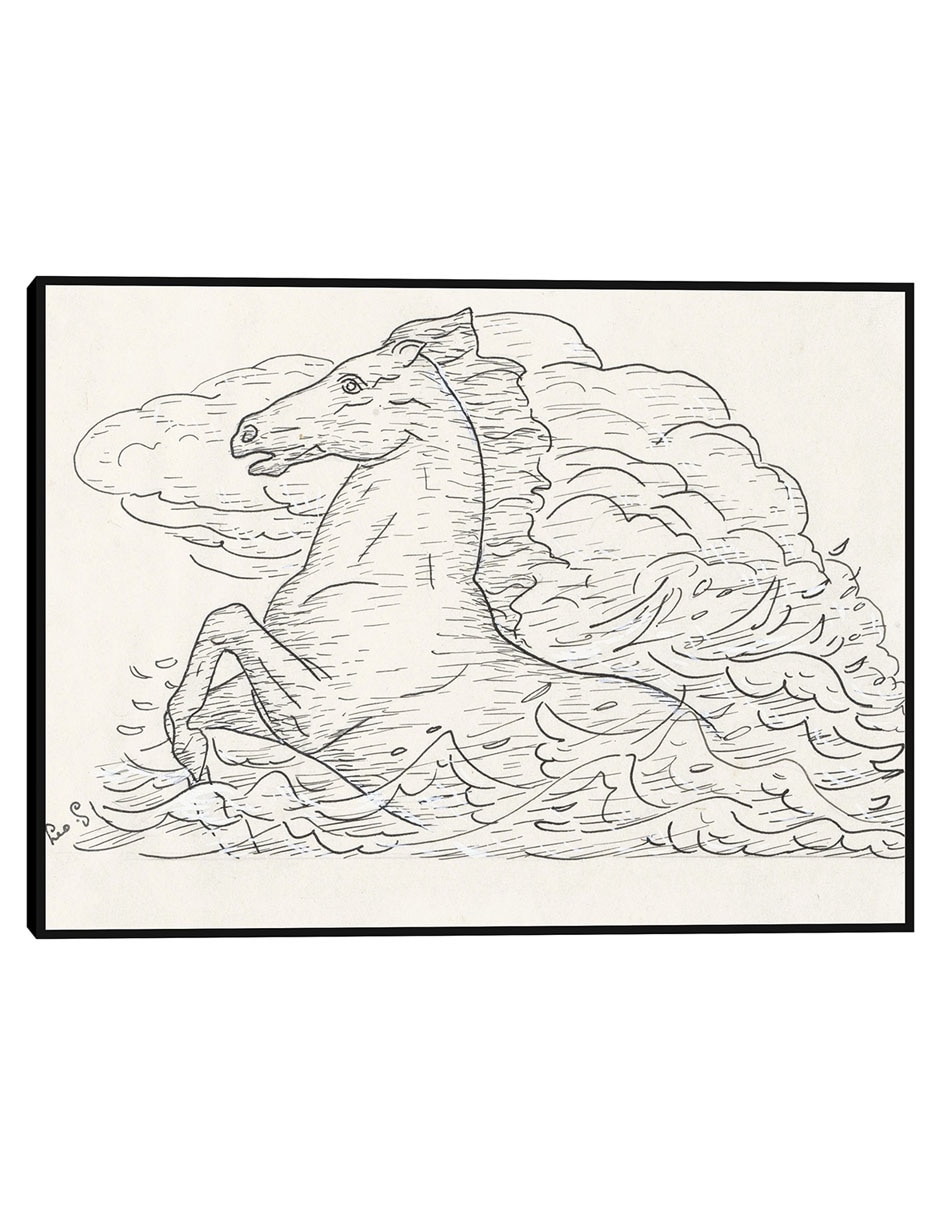 Cuadro decorativo Caballo en el mar (1891) técnica mixta Bocetos Cuadro decorativo Caballo en el mar (1891) técnica mixta Bocetos